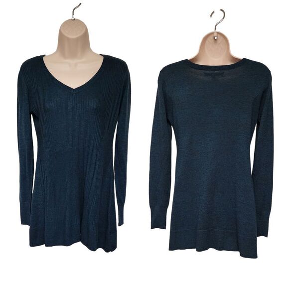 Apt 9 Hunter Green Long Sleeve knit Tunic V-Neck Sweater Size XS - Picture 1 of 6